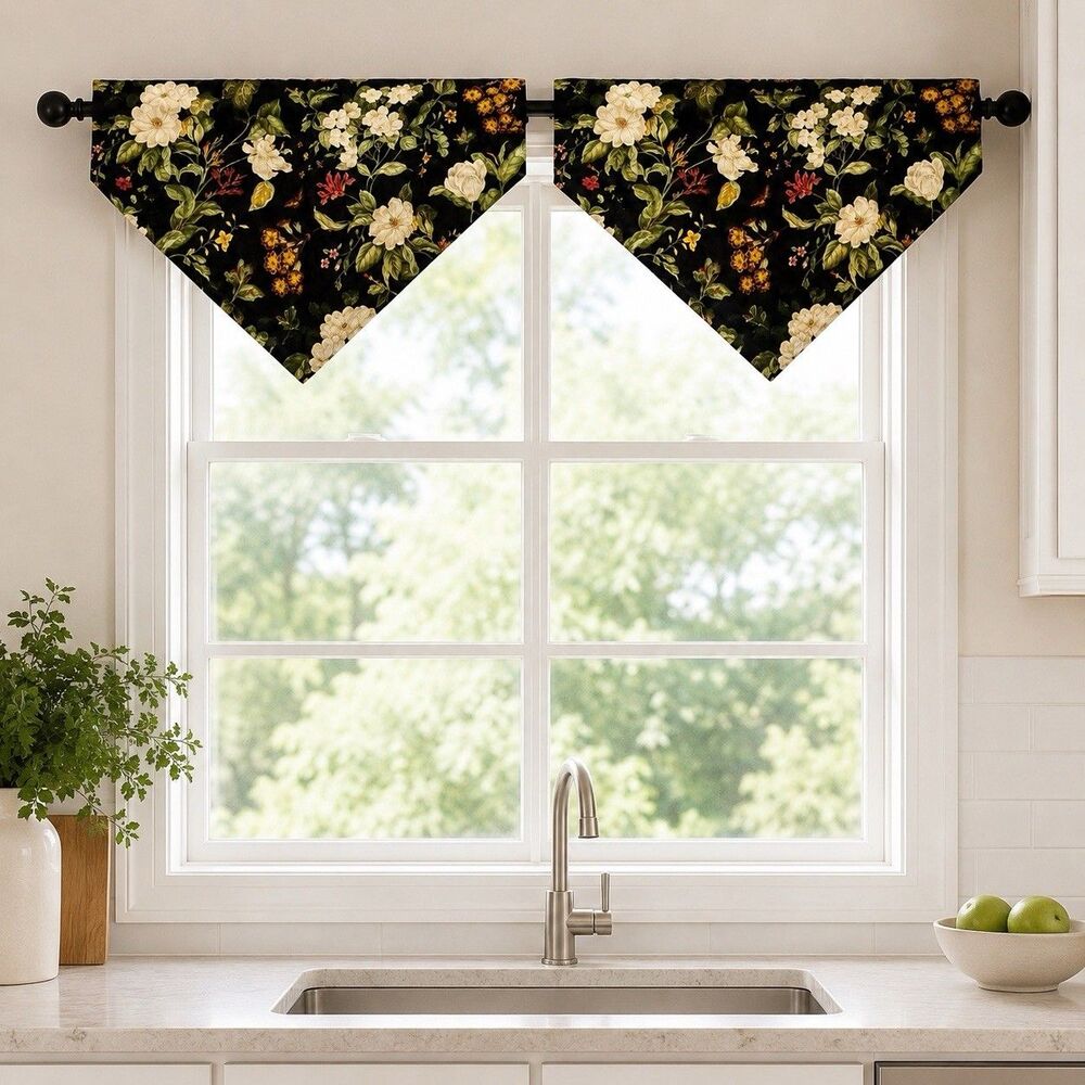 Waverly- 2 Valances, Williamsburg, Botanical Fabric, Lined, Each 51”x 23”